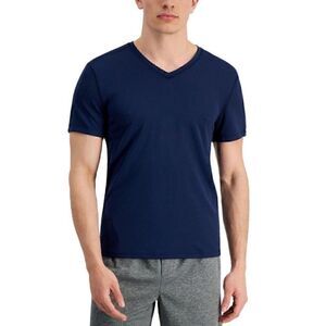 NWT Id Ideology Men's Birdseye Mesh V-Neck T-shirt Indigo Sea Blue